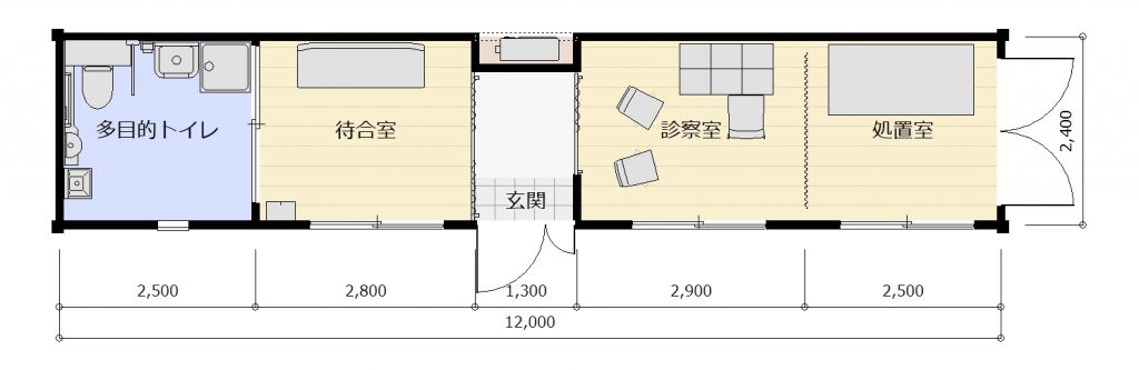 増設 新設 短期施工 短期納品 医療施設 コンテナハウス トレーラーハウスなら クレイドルキャビン